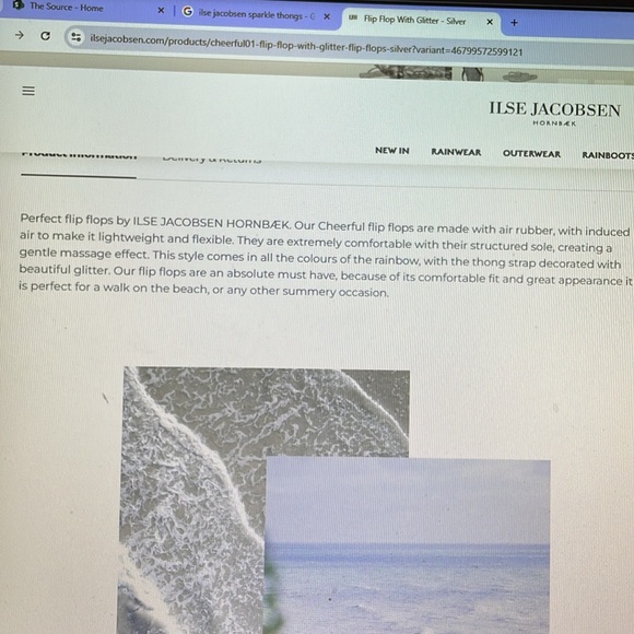 New Ilse Jacobsen silver sparkle flip flops - Picture 4 of 4